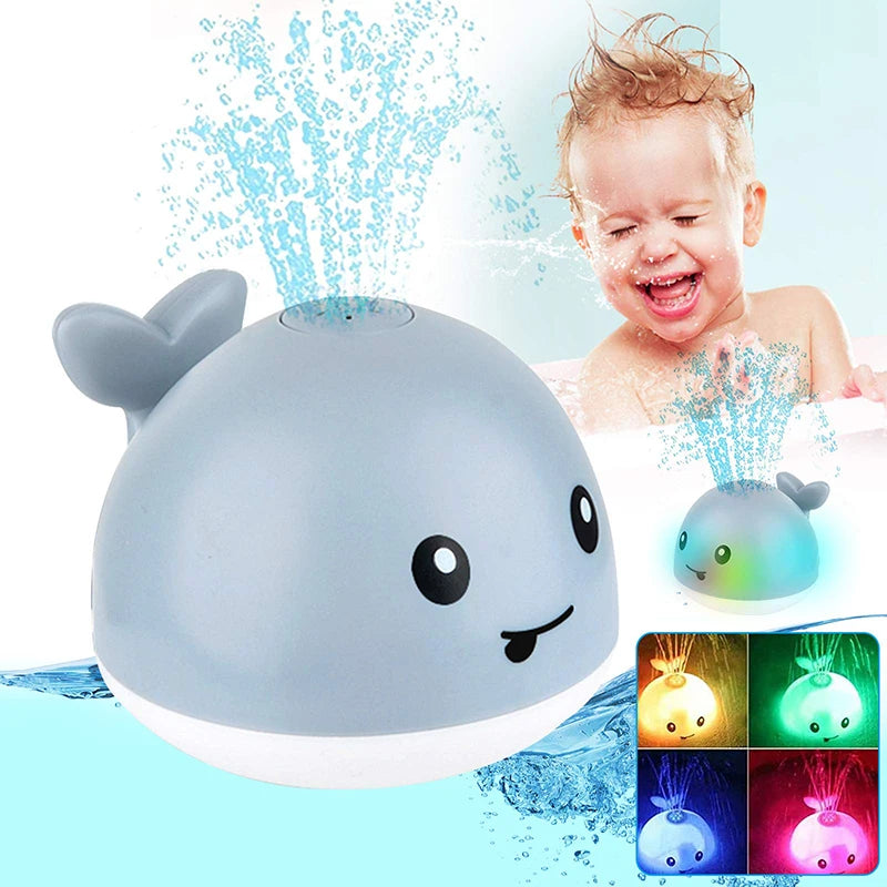 Whale Water Spraying Bath Toy - Light Up Automatic Sprinkler for Toddlers and Kids - Fun Bathtub Gift for Boys and Girls