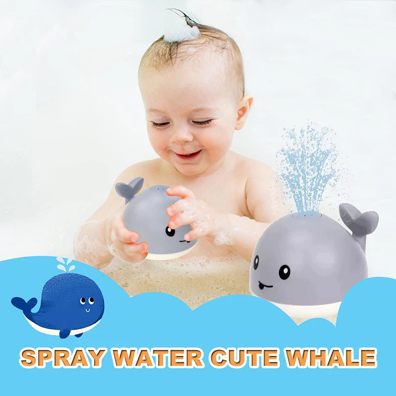 Whale Water Spraying Bath Toy - Light Up Automatic Sprinkler for Toddlers and Kids - Fun Bathtub Gift for Boys and Girls