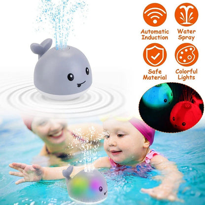 Whale Water Spraying Bath Toy - Light Up Automatic Sprinkler for Toddlers and Kids - Fun Bathtub Gift for Boys and Girls