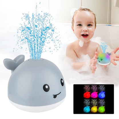 Whale Water Spraying Bath Toy - Light Up Automatic Sprinkler for Toddlers and Kids - Fun Bathtub Gift for Boys and Girls