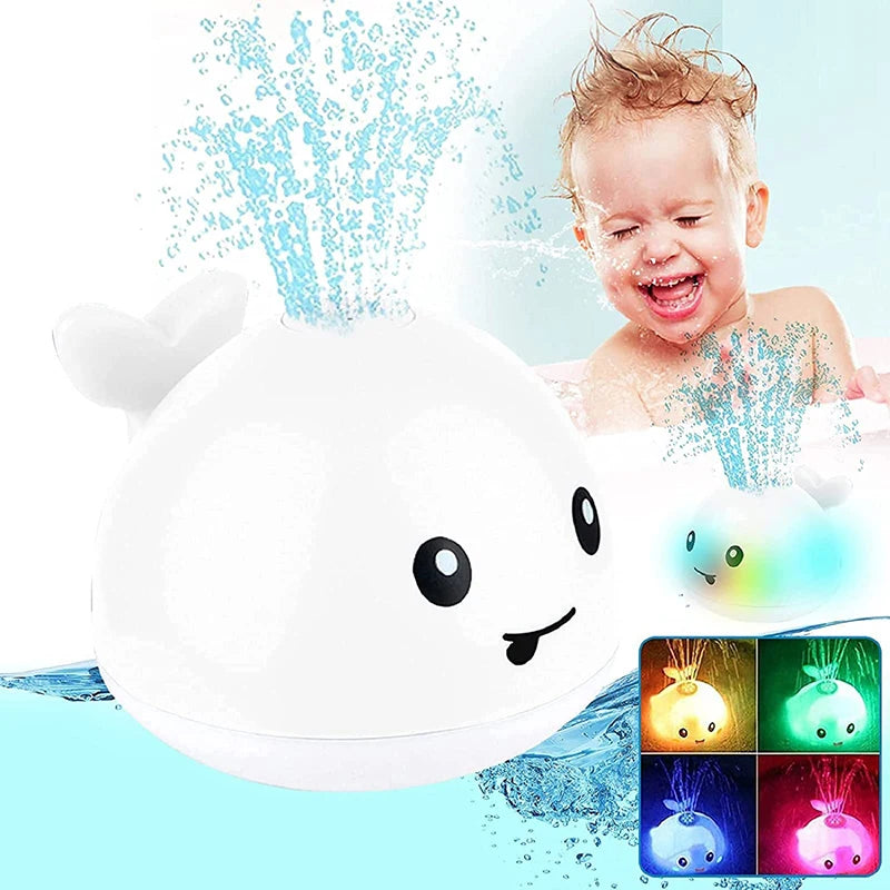 Whale Water Spraying Bath Toy - Light Up Automatic Sprinkler for Toddlers and Kids - Fun Bathtub Gift for Boys and Girls
